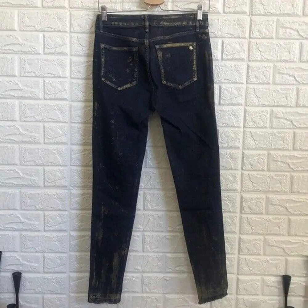 Ralph Lauren frayed hem gold‎ Dust mid rise skinny jeans Women’s Size 2
